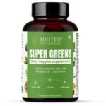 Rooted Actives Superfood Greens & Herbs Daily Veggies supplement | 22 Daily Greens, Probiotics & Enzymes (60 Tablets) | Rich in vitamins, minerals, iron, fiber & antioxidants - Fast Shipping to USA