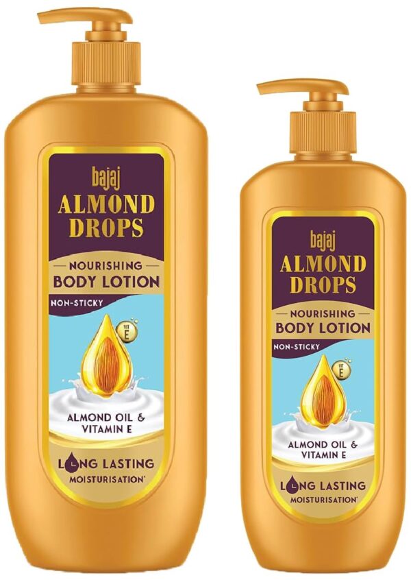 Bajaj Almond Drops Nourishing Body Lotion I Almond Oil & Vitamin E I 400ML & Bajaj Almond Drops Nourishing Body Lotion I Almond Oil & Vitamin E I 600ML - Fast Shipping to USA & Canada