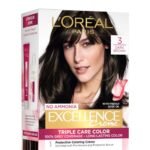 L'Oreal Paris Excellence Creme Hair Color, 3 Dark Brown, 72ml+100g - Fast Shipping to USA & Canada