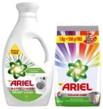 Ariel Matic Liquid Detergent Front Load 2 Ltr + 500ml Free & Ariel Colour Detergent Washing Powder - 1 kg with Free Detergent Washing Powder - 500 g - Fast Shipping to USA & Canada