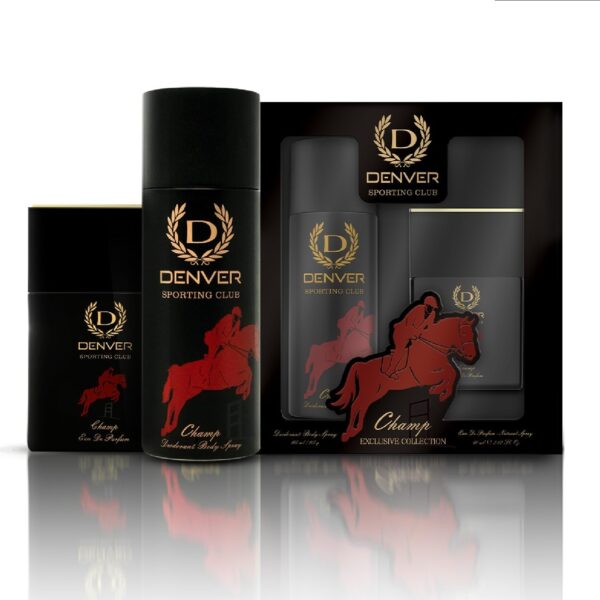 DENVER Champ Gift Set - Deodorant 165ML + Perfume 60ML | Long Lasting Fragrance for Men
