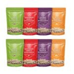 Rooted Delight All Time Favourite Makhana Combo Roasted Makhana | Pack of 8 (35g each) Low Calorie Healthy Puffed Snacks | Roasted Foxnuts | Garlic and Onion | Gluten Free | Zero Cholesterol & Trans Fat - Fast Shipping to USA & Canada