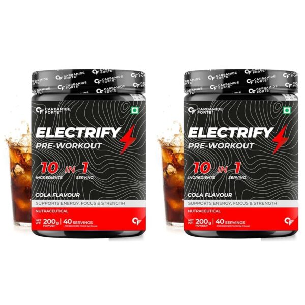 Carbamide Forte Pre Workout Powder | Pre Workout Supplement for Men and Women | Preworkout Supplement with Taurine & Creatine Monohydrate for Energy, Focus & Strength | Cola Flavour ? 40 Servings - 200g - Fast Shipping to USA