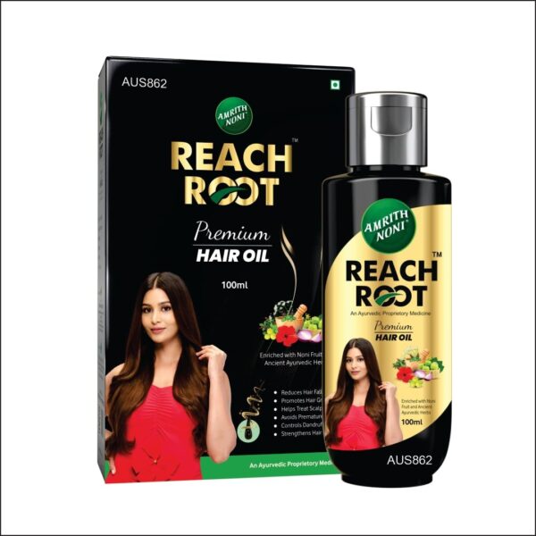 Amrith Noni Reach Root Premium Hair Oil 100ml | (1) - Fast Shipping to USA & Canada