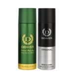 DENVER Hamilton Deo & Black Code Original- 200ML Each (Combo Pack of 2) | Long Lasting Deodorants Body Spray for Men - Fast Shipping to USA & Canada