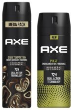 AXE Dark Temptation Long Lasting Deodorant Bodyspray For Men 215 ml & Axe Pulse Long Lasting Deodorant Bodyspray for Men 150 ml - Fast Shipping to USA & Canada
