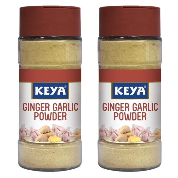 Keya Ginger Garlic Powder 50g | Pure, All-Natural, Flavor Booster for Cooking, Soups, Sauces |No Additives, Preservatives | Pack of 2 - Fast Shipping to USA & Canada