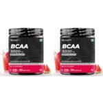 Carbamide Forte BCAA 5000mg Supplement for Men & Women 7g Serving with Ideal 2:1:1 Ratio | BCAA Powder for Muscle Growth & Muscle Recovery - Masala Watermelon Flavour - 210g (Pack of 2) - Fast Shipping to USA