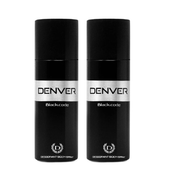 Denver Black Code Deodorant Aerosol For Men (150Ml Each) - Pack Of 2 | Long Lasting Deo For Men - Fast Shipping to USA & Canada