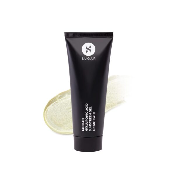 SUGAR Cosmetics Tan Ban Hyaluronic Acid Sunscreen SPF50+ PA+++ Gel | Non Greasy | Light Weight Formula | 50ml - Fast Shipping to USA & Canada
