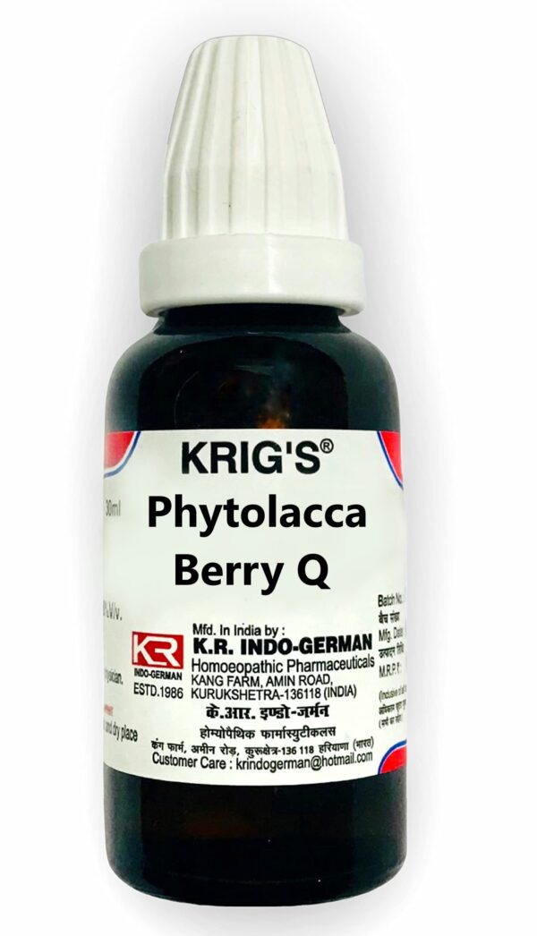 KRIG'S Phytolacca Berry Q - 30mL Set Of 1 | Homeopathic Mother Tincture - Fast Shipping to USA
