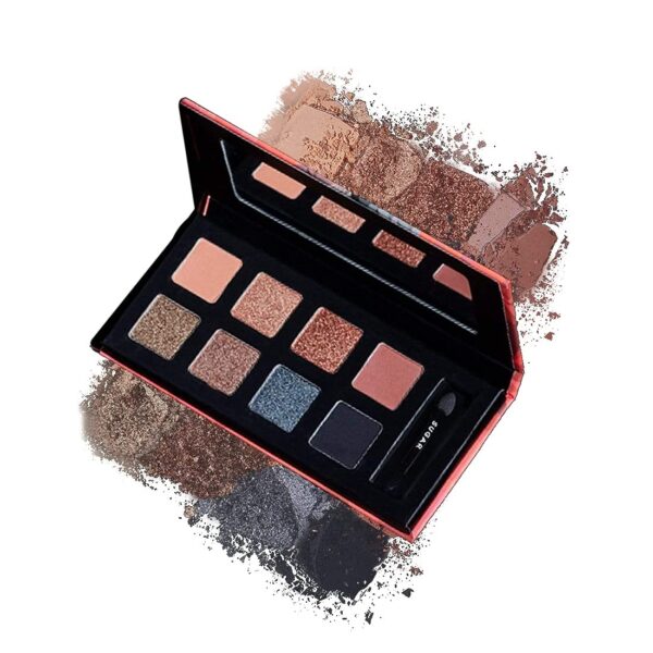 SUGAR Cosmetics Blend The Rules Eyeshadow Palette | Long Lasting, Smudge Proof & Shimmery Finish | 10.4 Gm - 02 Warrior (8 Smokey Shades) - Fast Shipping to USA & Canada
