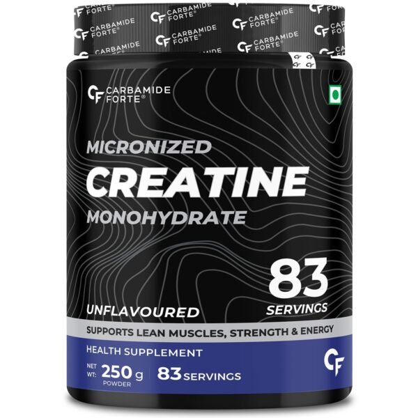 Carbamide Forte Monohydrate Creatine Powder | Micronized Creatine Monohydrate 250gm | Creatine Mono Hydrate | Creatine Supplement for Lean Muscle Volumization, Strength & Energy - Unflavoured - 83 Servings - 250g - Fast Shipping to USA
