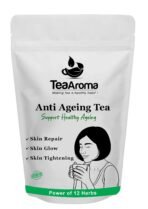 Tea Aroma - Anti-Ageing Herbal Tea, Caffeine-Free Blend with 12 Powerful Herbs for Skin Tightening, Natural Glow & Hair Strengthening, Rich in Antioxidants, 50 g - Fast Shipping to USA & Canada