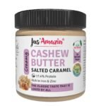 Jus' Amazin Creamy Cashew Butter ? Salted Caramel (200g) | 17% Protein | Plant Based Nutrition | Zero Chemicals | Vegan | Dairy Free | 100% Natural - Fast Shipping to USA & Canada