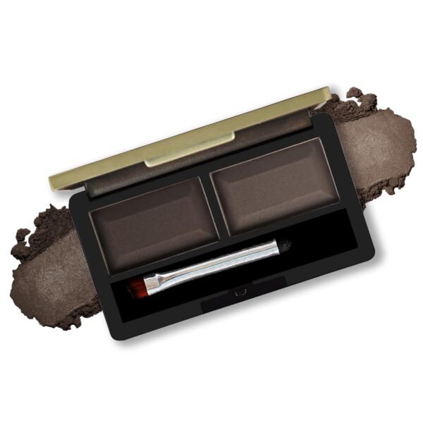 FASHION COLOUR Dual Eyebrow Powder Kit | Powder With Brush | Long-Lasting | Natual Looking Brows | Rich Color Payoff | Shaped & Defined Brows | Available in 2 Shades | Waterproof and smudgeproof | Brown | 8gm - Fast Shipping to USA & Canada