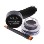 Mila Beaute Wink Artist Gel Eyeliner with Brush | For Eyes & Brows | Lasts Upto 36 Hours | Long Lasting & Waterproof Formula | Enriched With Calendula Oil and Aloe Vera | Shade - (Black, 4g) - Fast Shipping to USA & Canada
