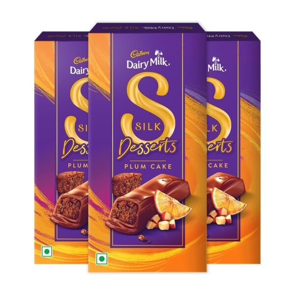 Cadbury Dairy Milk Silk Desserts Plum Cake Chocolate Bar, 70 Grams (Pack of 3) - Fast Shipping to USA & Canada