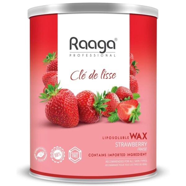 Raaga Professional Liposoluble Body Wax | Strawberry (Contains Imported Ingredient) | Dermatologically Tested, Colophony Free | For All Skin Types (800 ml) - Fast Shipping to USA & Canada