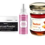 Beaface Combo Pack Charcoal Activated Powder Skin Cleanser - 100gm | Rosewater for Smooth Glowing Skin -100ml Natural Honey Acne & Pigmentation - 125gm (Pack-3)