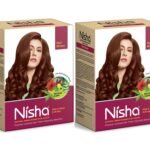 Nisha Henna Based Hair Color Red Brown 90g Pack of 2, Henna Powder Hair Color Dye Brown Hair Colour, No Ammonia, No PPD, Non Oxidative - Fast Shipping to USA & Canada