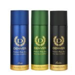 DENVER Hamilton, Caliber and Pride Deodorant -165ML Each (Combo Pack of 3) | Long Lasting Deo Body Spray for Men - Fast Shipping to USA & Canada
