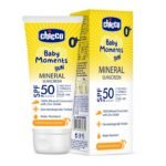 Chicco Baby Moments Mineral Sun Cream SPF 50 for Babies, 75g| 100% Mineral Sunscreen | PA++++ | UVA and UVB Protection | Phenoxyethanol, Parabens & Lauryl Sulphates Free - Fast Shipping to USA & Canada