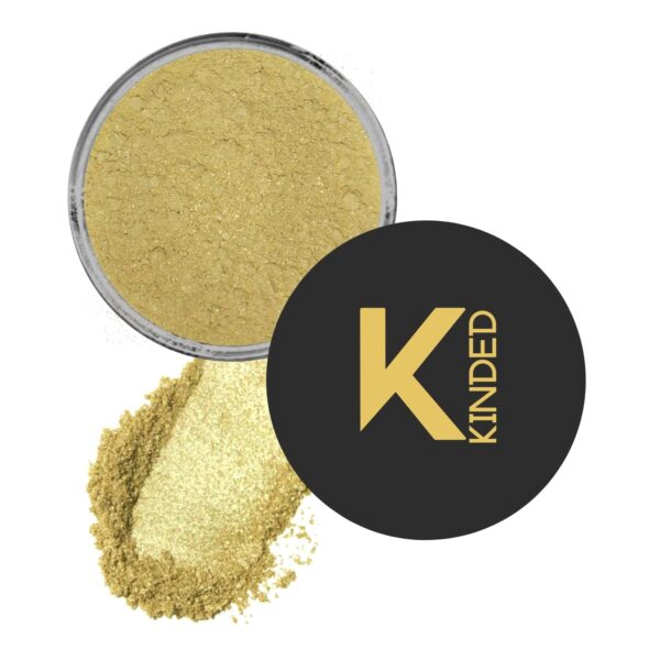 KINDED Highlighter Loose Powder for Face Makeup with Puff High Definition Ultra Fine Pro Translucent Pearl Glitter Shine Setting Finishing Powder Oily Dry All Skin (30 gm, Shimmer Banana Yellow) - Fast Shipping to USA & Canada