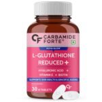Carbamide Forte Japanese Reduced L Glutathione Tablets 500mg with Vitamin E | Glutathione with Hyaluronic Acid, Vitamin E, Lycopene & Biotin ? 30 Veg Tablets Each - Fast Shipping to USA