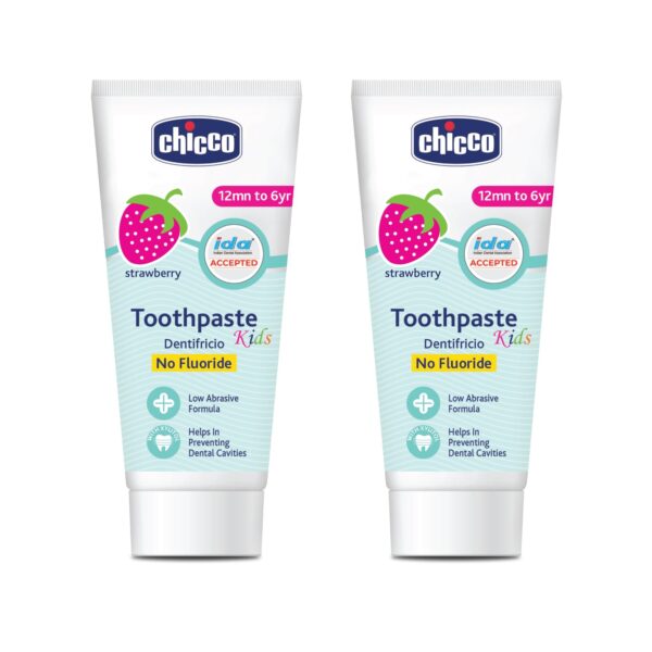 Chicco Toothpaste (Strawberry), 50 ml twin pack (2 paste of 50ml each) - Fast Shipping to USA & Canada