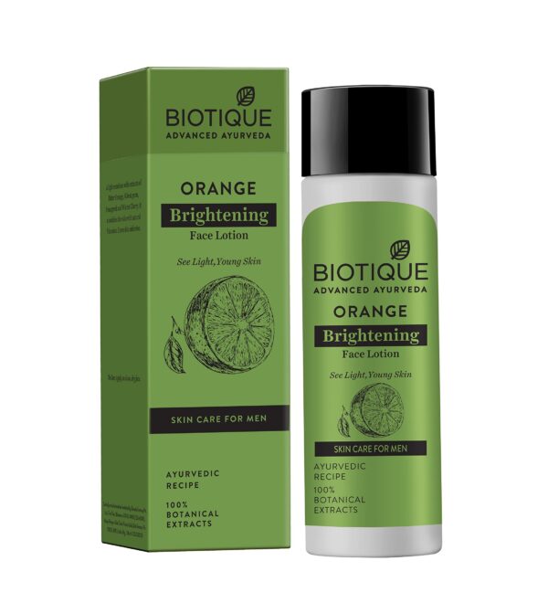 Biotique Bio Orange Whitening Face Lotion for Men, 120ml - Fast Shipping to USA & Canada