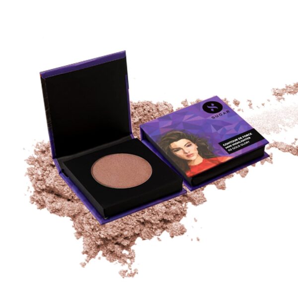 SUGAR Cosmetics Contour De Force Mini Highlighter - 02 Gold Glory (Golden Bronze) Lightweight, Easily Blendable, Illuminating Bronzer, Matte Finish - Fast Shipping to USA & Canada