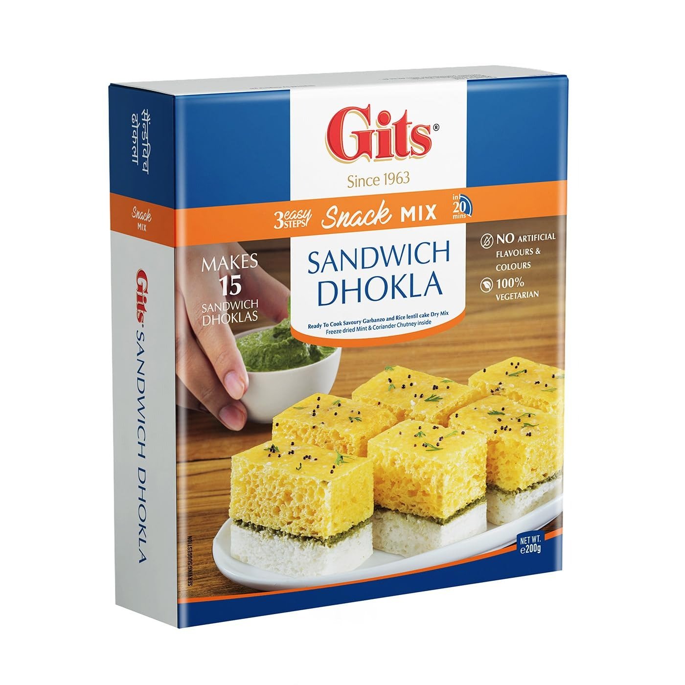 719zYZaVtEL-1.jpg Gits Sandwich Dhokla Snack Mix, Makes 15 Per Pack,Pure Veg, Indian Snack Mix, 200g - Fast Shipping to USA & Canada - Image 1