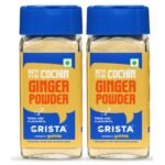 CRISTA Dehydrated Cochin Ginger Powder | 100% Pure & Dried | Powdered Saunth | Zero added Colours, Fillers, Additives & Preservatives | Farm Fresh | Pack of 2-40 gms each