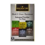 Golden Tips Healthy/Natural and Organic Black and Green Assortment Individual Envelope Tea Bags (48 Gram, 24 Tea Bag) - Fast Shipping to USA & Canada