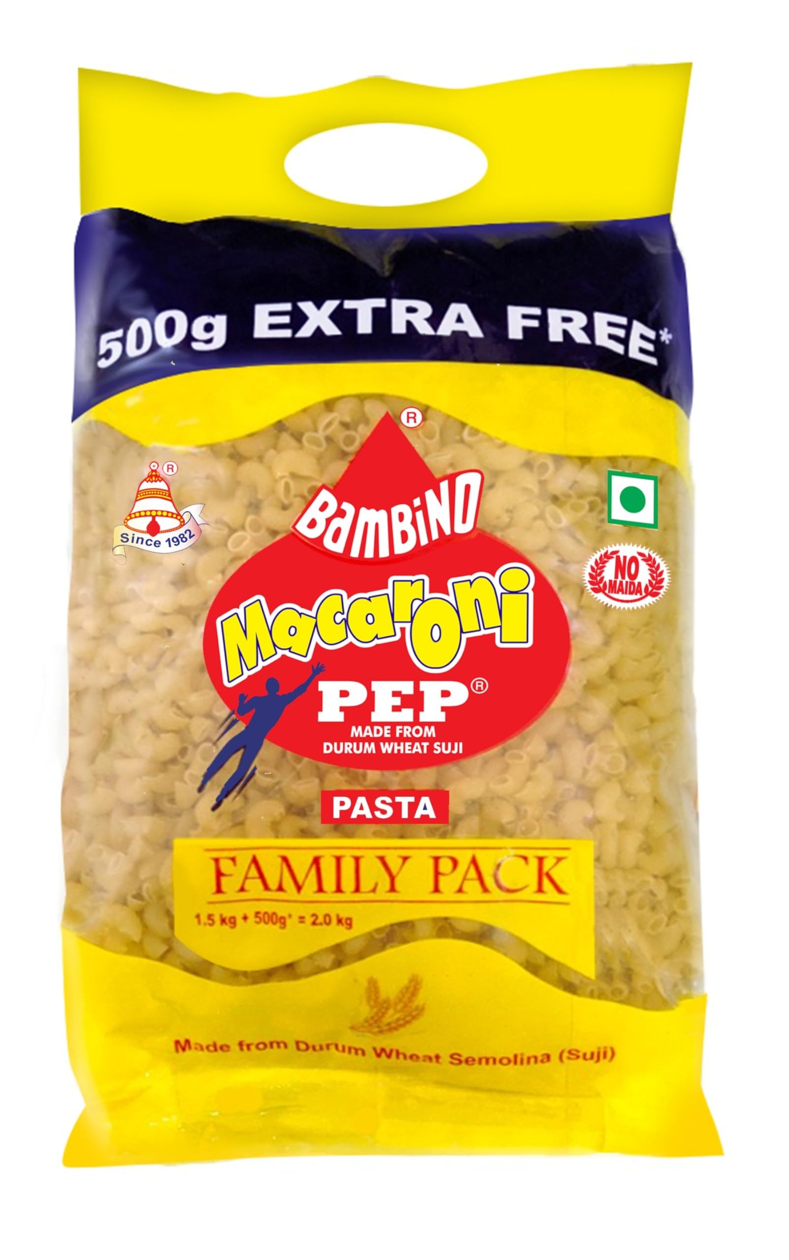 71BSGzk63KL-1.jpg Bambino Cooking Pasta - Macaroni, 1.5kg+500g=2.0kg - Fast Shipping to USA & Canada - Image 1