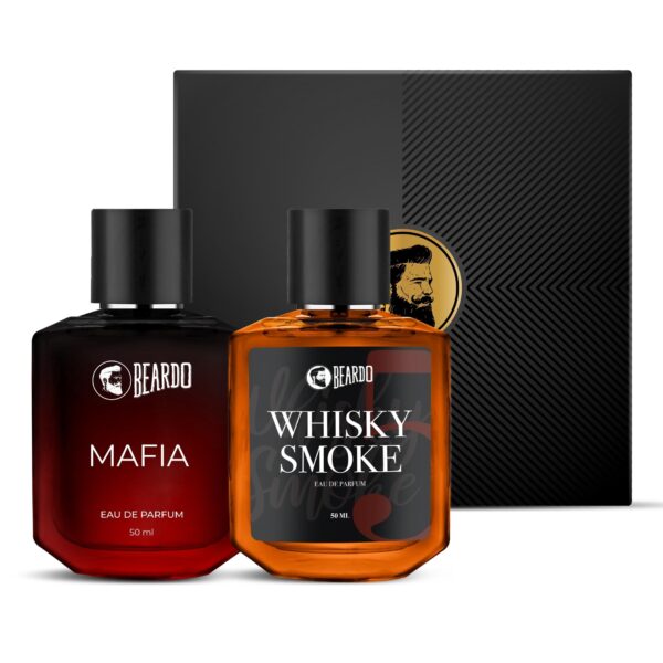 Beardo Whisky Smoke Perfume 50ml & Mafia Perfume 50ml Combo | Long Lasting Perfume For Men | Spicy, Woody - Oudh Scent | Best Date Night Fragrance Gift Set | Valentines day gift for husband | Gift for boyfriend | Gift for Men - Fast Shipping to USA & Canada
