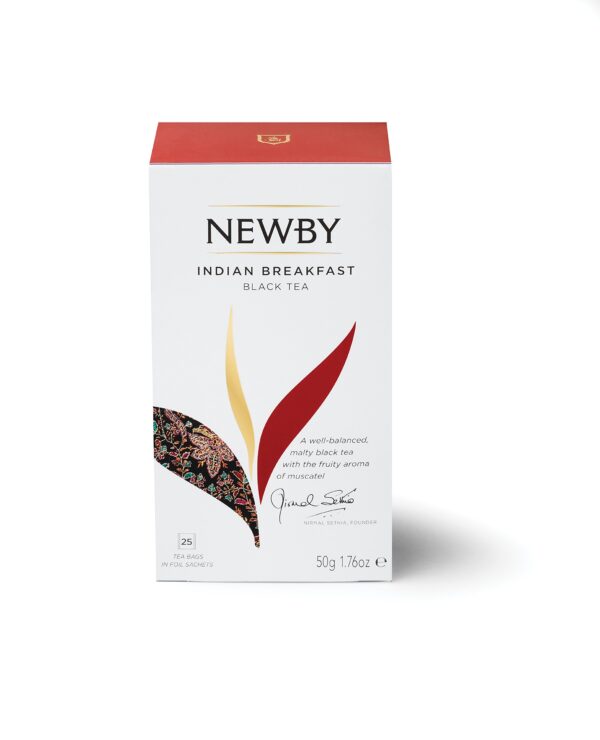 Newby Tea Bags, Indian Breakfast Black Tea | 25 Count | Medium Strength, Muscatel Aroma and Malty Flavour - Fast Shipping to USA & Canada