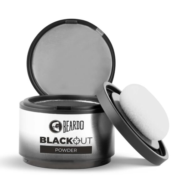 Beardo Blackout Hair Powder 4g - Black | Root Touch Up for Grey Hair | Instantly Covers Grey Roots, Beard Patches & Bald Spots | Thick Black Fiber Hairline Powder | Highly Pigmented, Long-Lasting & Matte Finish | Super-Fine Cover-up - Fast Shipping to USA & Canada