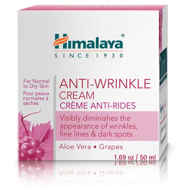 Himalaya Anti-Wrinkle Cream For Men/Women With Aloevera & Grapes | Reduce Wrinkles, Fine Lines & Age Spots | Clinically Tested Aha-Rich Formula | No Alcohol-No Parabens | For Normal To Dry Skin| 50G - Fast Shipping to USA & Canada