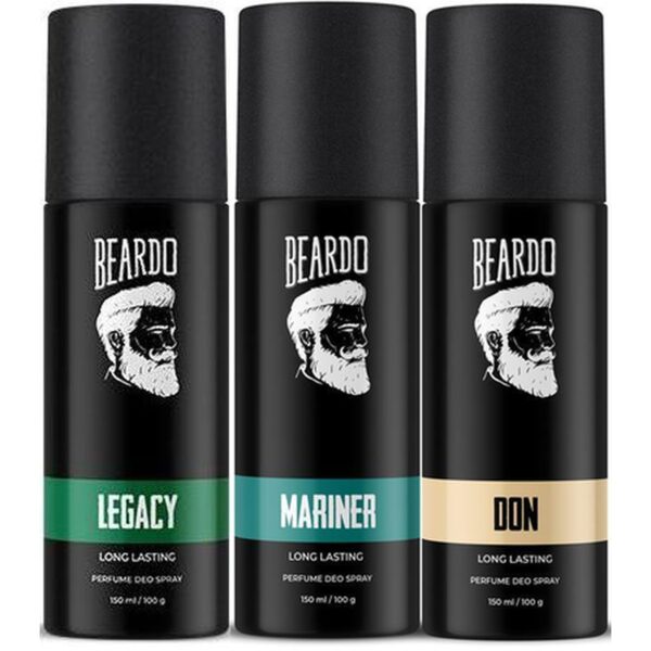 Beardo Mariner, Don & Legacy Perfume Body Spray 150ml Each (Set of 3) Long Lasting Deo For Men | Day Perfume | Deodorant for Men | Fresh Scent, Aqua Notes | Gift For Brother | Gift For Friends - Fast Shipping to USA & Canada