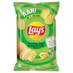 Lay's Potato Chips 82 Gram/115 Gram, American Style Cream & Onion Flavour, Crunchy Chips & Snacks (Weight May Vary) - Fast Shipping to USA & Canada