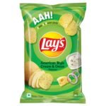 Lay's Potato Chips 82 Gram/115 Gram, American Style Cream & Onion Flavour, Crunchy Chips & Snacks (Weight May Vary) - Fast Shipping to USA & Canada