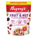 Bagrry's Crunchy Muesli With 30% Fruit & Nut Cranberries 750G| 16 Fruits, Nuts & Berries Muesli| Real & Freeze-Dried Fruits, No Candy| 38% Fibre Rich Oats, No Cornflakes - Fast Shipping to USA & Canada