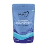 Oraah Turmeric Ashwagandha Green Tea for Immunity Boosting & Improved Memory, Made with 100% Whole Leaf, Natural Ashwagandha & Turmeric - 100gms - Fast Shipping to USA & Canada