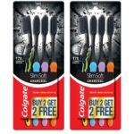 Colgate SlimSoft Charcoal Soft Black Bristles manual Toothbrush for adults, 8 Pcs (Buy4 Get 4), Soft Bristles for Gentle Deep Cleaning - Fast Shipping to USA & Canada