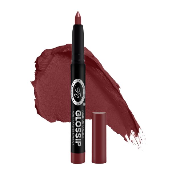 Fashion Colour Glossip Non-Transfer Lipstick | Long-Lasting 12 Hours Stay | Retractable Lip Crayon | One Swipe Application | Available in 19 Vibrant Shades (Mellow Maroon) - Fast Shipping to USA & Canada