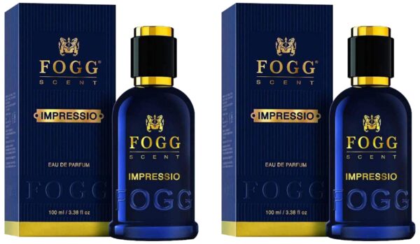 Fogg Scent Impressio Perfume for Men, Long-Lasting, Fresh & Powerful Liquid Fragrance, Eau De Parfum, 100ml (Pack of 2) - Fast Shipping to USA & Canada