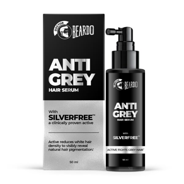 Beardo Grey Control Serum for Men, 50 ml | Also contains Amla + Methi + Rosemary + Brahmi + Bhringraj extracts for Hair Shine | Lightweight and Non-Sticky - Fast Shipping to USA & Canada