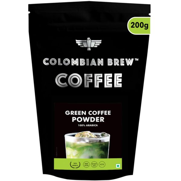 Colombian Brew Coffee 100% Arabica Green Coffee Beans Powder for Weight Management, 200g - Fast Shipping to USA & Canada